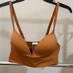 H&M Women's Brown Ribbed Bralette